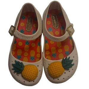 Mini Melissa Sz.8 Tropical Furadinha VII Pineapple Jelly Mary Jane Shoes